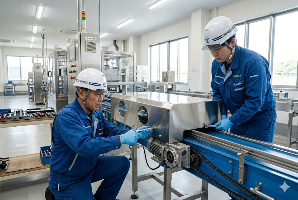 設備カバーの現場取付シーン